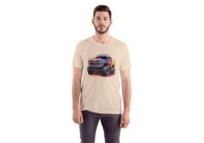 Vibrant Monster Truck: Paint Splatter Graphic Tee - Essentia Attire