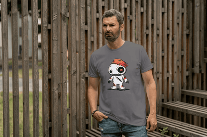 Cute Voodoo Doll: Spooky Cartoon Rag Doll Tee - Essentia Attire