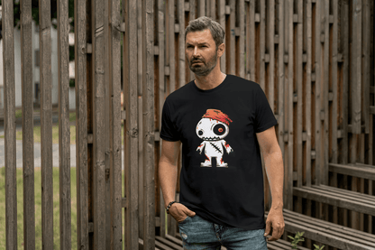 Cute Voodoo Doll: Spooky Cartoon Rag Doll Tee - Essentia Attire
