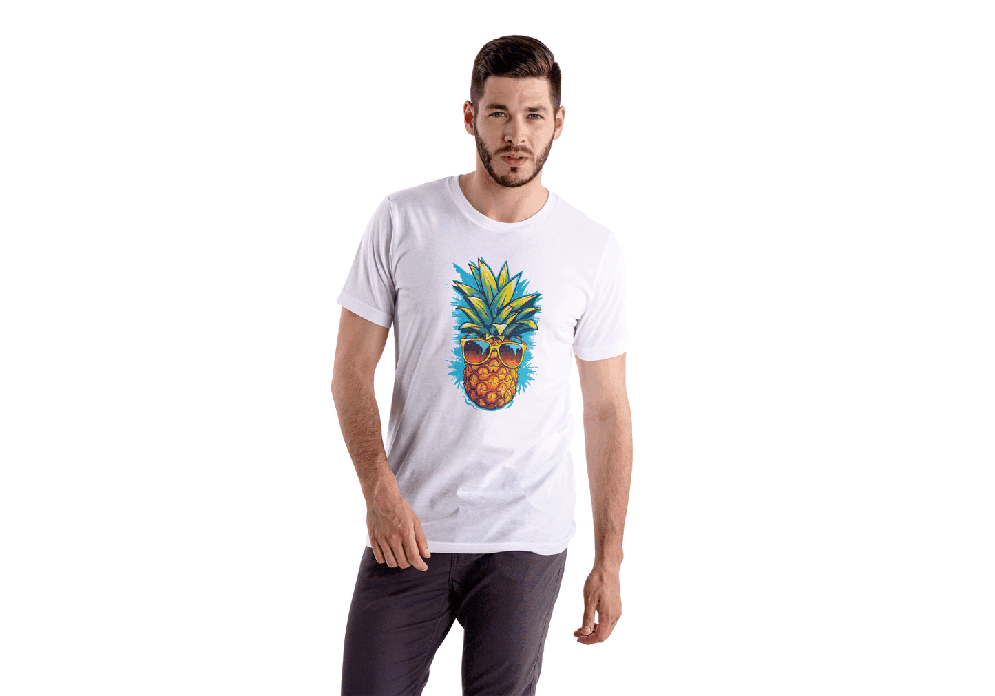 Cool Pineapple: Tropical Vibe Pineapple Tee - Essentia Attire