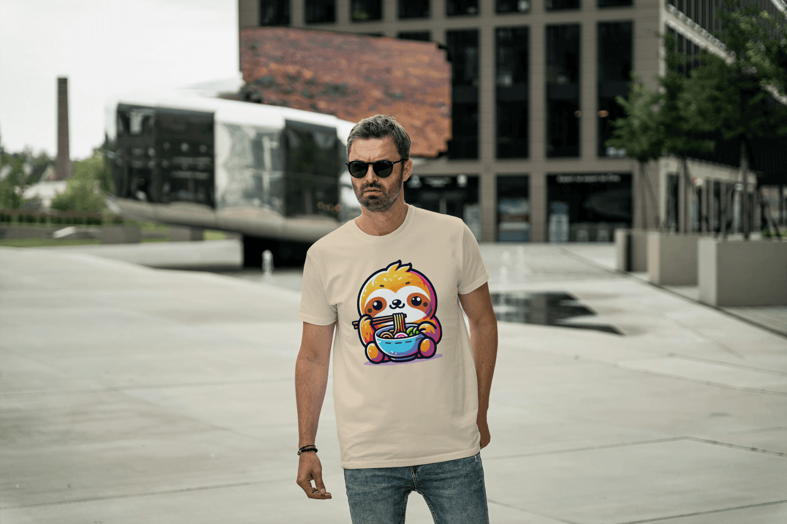 Cute Sloth Ramen: Noodle Lover Graphic Tee - Essentia Attire