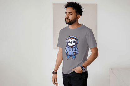 Cute Sloth Hoodie: Relaxed Animal Graphic Tee - Essentia Attire