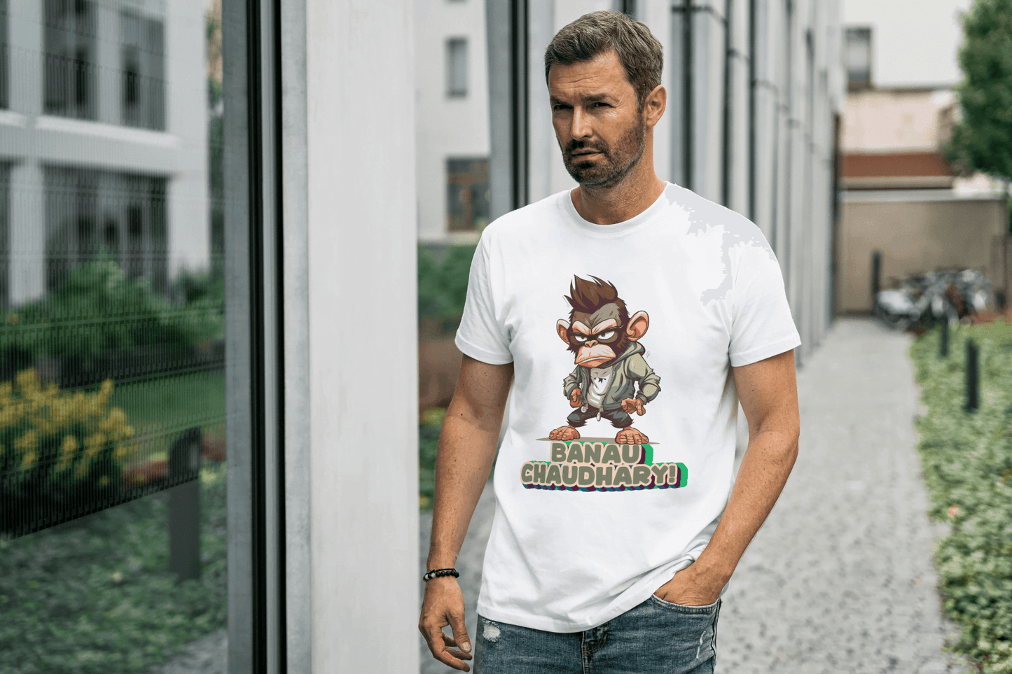 Banau Chaudhary: Cool Monkey Graphic Tee - Essentia Attire