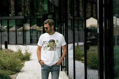 Chibi Green Strongman GRRR: Superhero Fan Tee - Essentia Attire