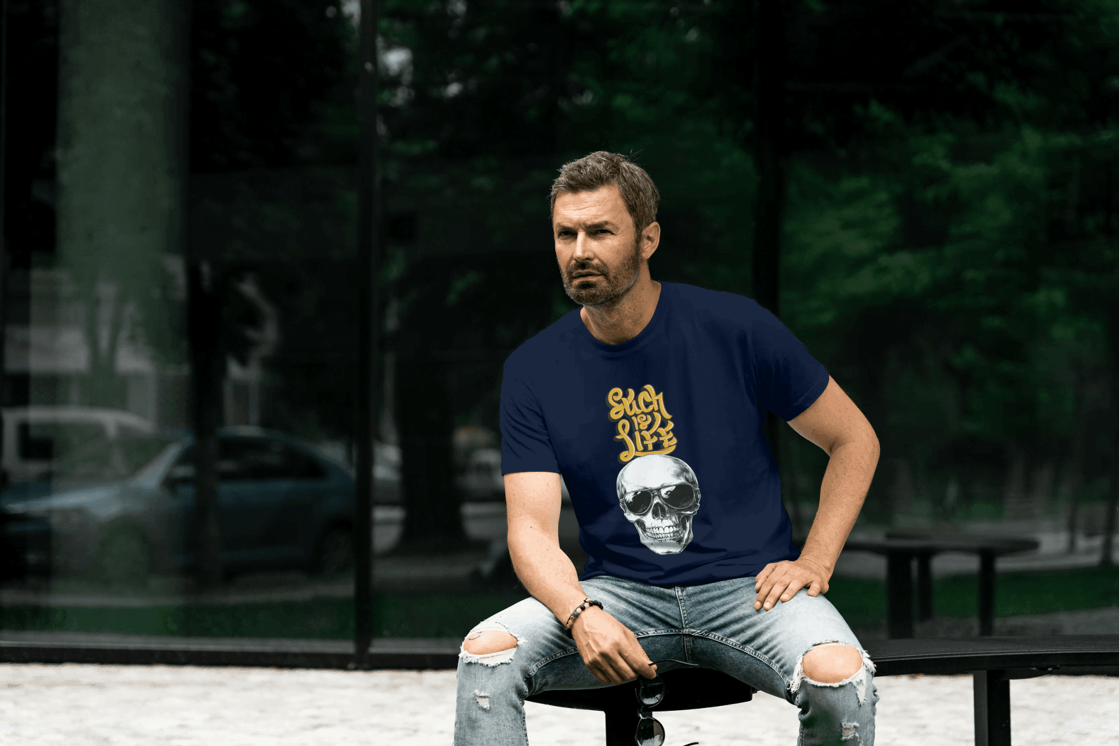 Such is Life Skull: Edgy Philosophical Tee - Essentia Attire