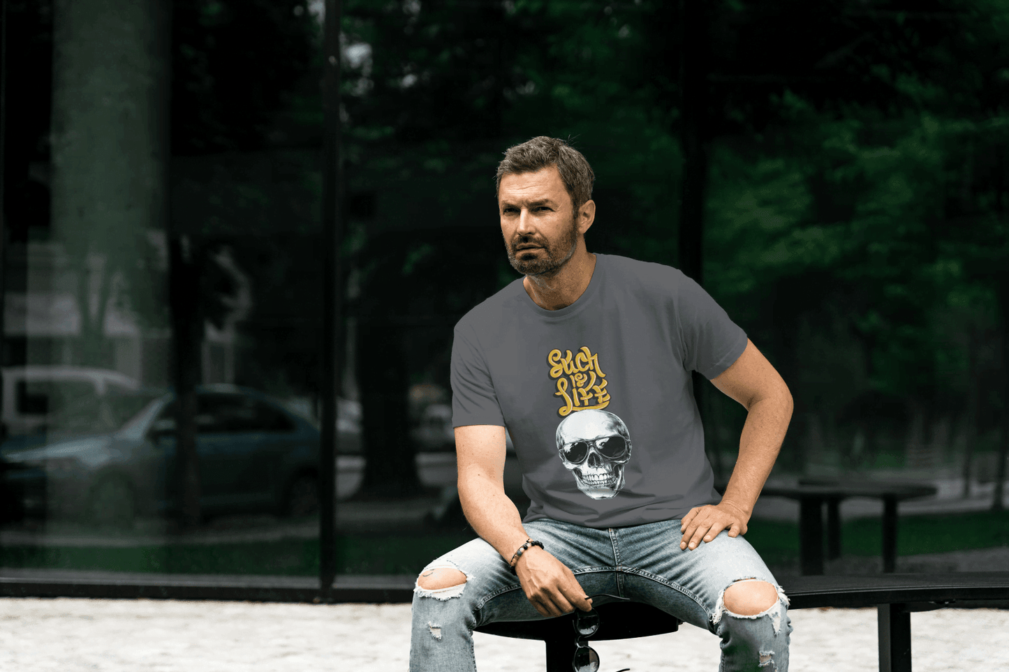 Such is Life Skull: Edgy Philosophical Tee - Essentia Attire
