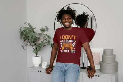 "I Level Up" Gamer: Funny Gaming Tee - Essentia Attire
