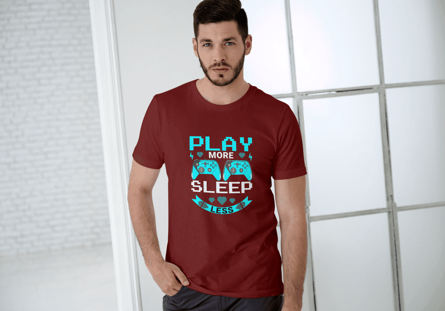 Play More Sleep Less Gaming: Retro Gamer Tee - Essentia Attire