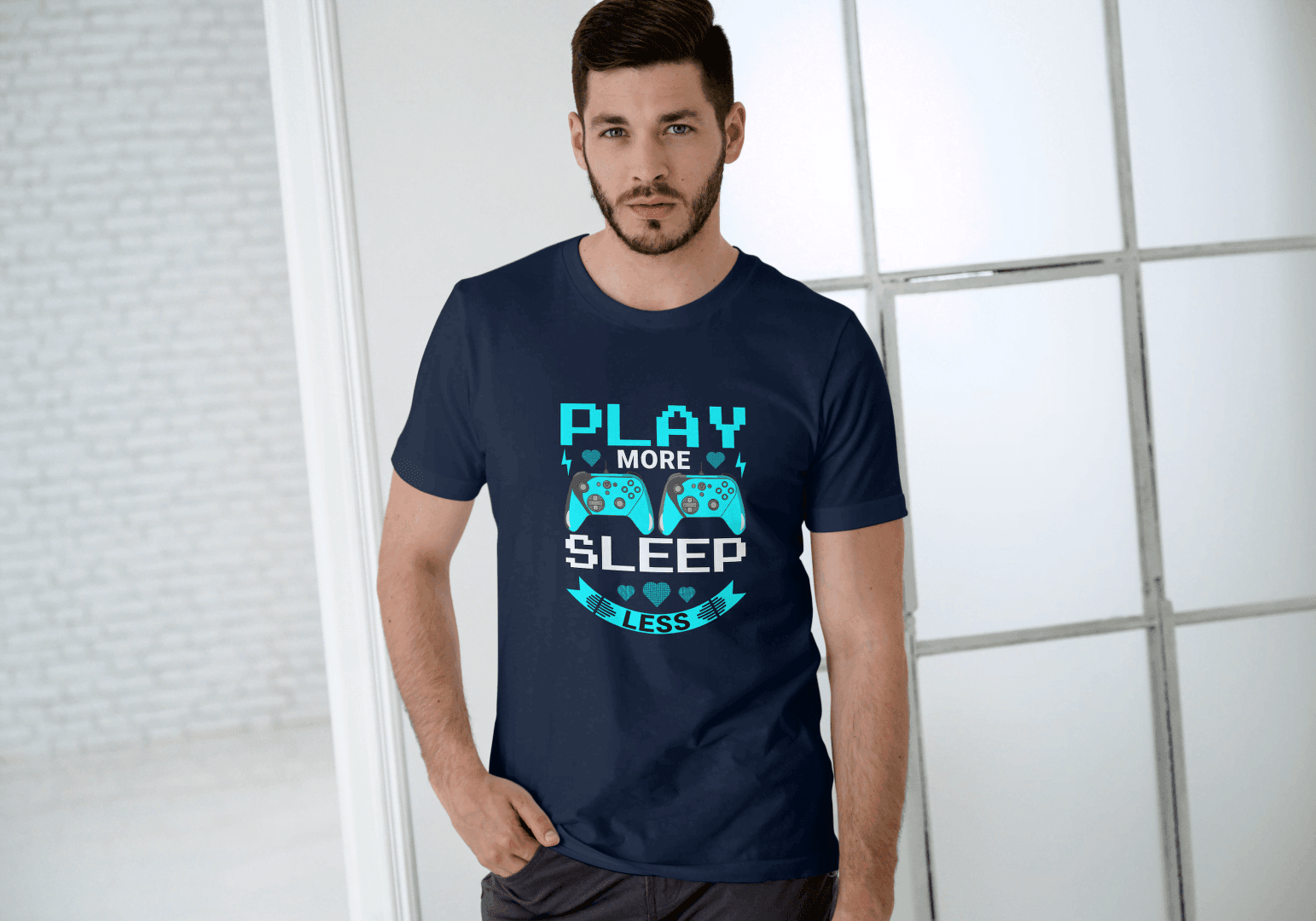 Play More Sleep Less Gaming: Retro Gamer Tee - Essentia Attire