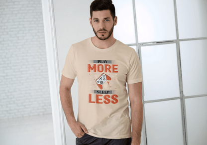 Play More Sleep Less Gaming: Retro Pixel Gamer Tee - Essentia Attire