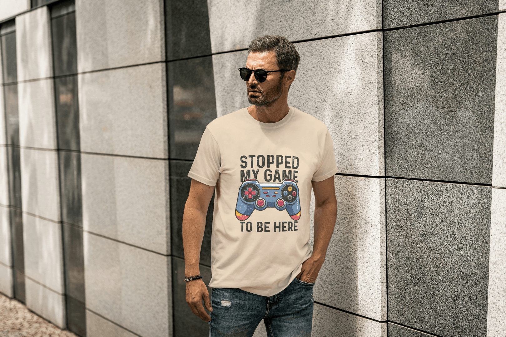 Stopped My Game To Be Here: Funny Gamer Tee - Essentia Attire