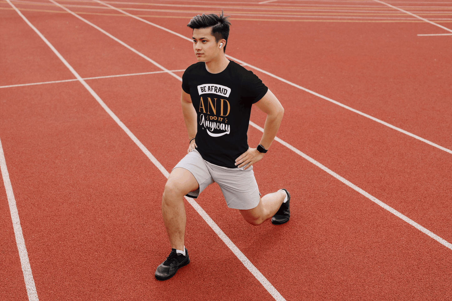 Be Afraid And Do It Anyway Motivational: Gym Fearless Tee - Essentia Attire