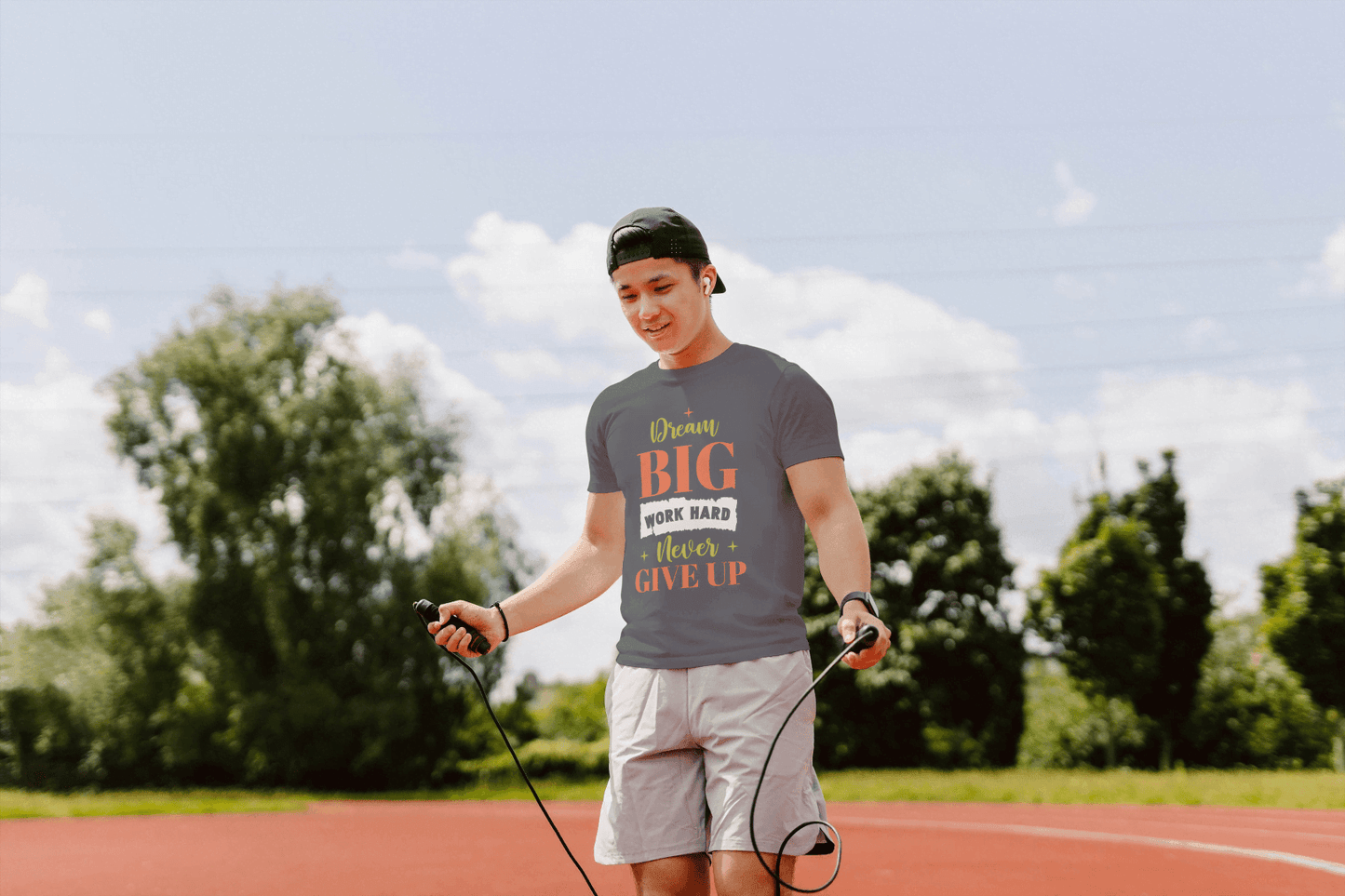 Dream Big Work Hard Never Give Up Motivational: Gym Inspiration Tee - Essentia Attire