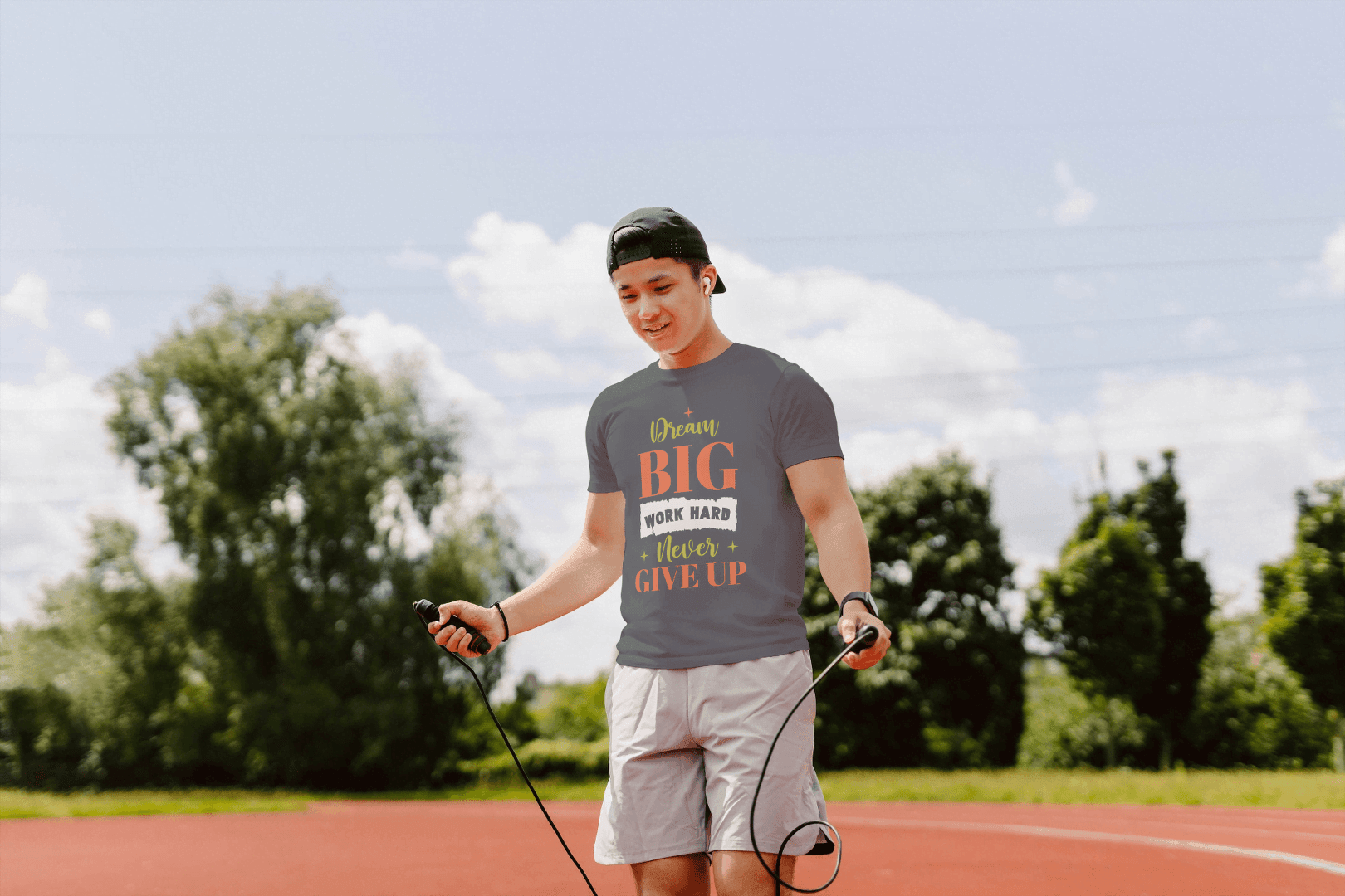 Dream Big Work Hard Never Give Up Motivational: Gym Inspiration Tee - Essentia Attire