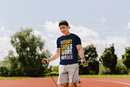 Nobody Cares Work Harder Gym Motivational: Raw Fitness Tee - Essentia Attire