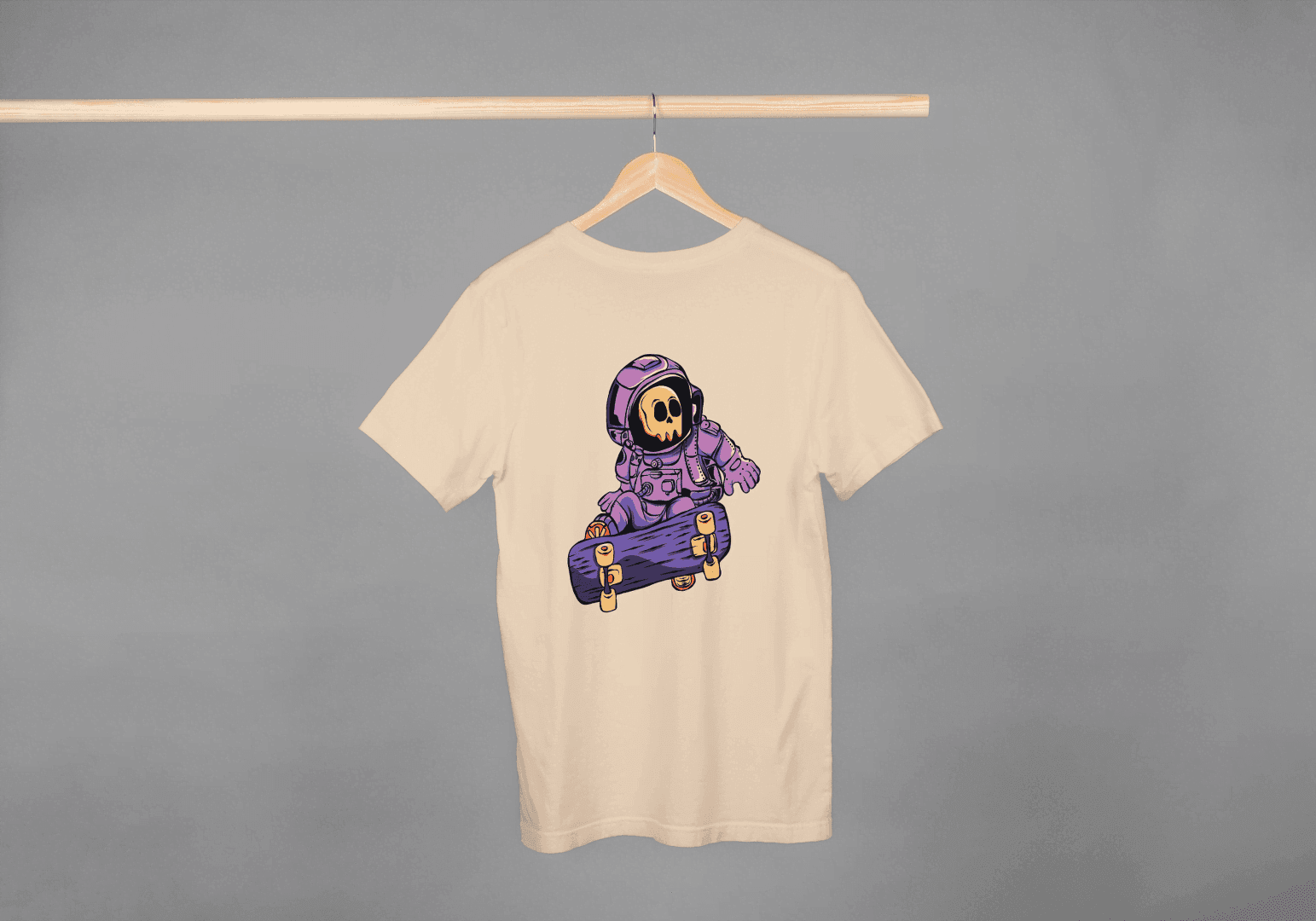 Astronaut Skull Skateboard: Space Skater Graphic Tee - Essentia Attire