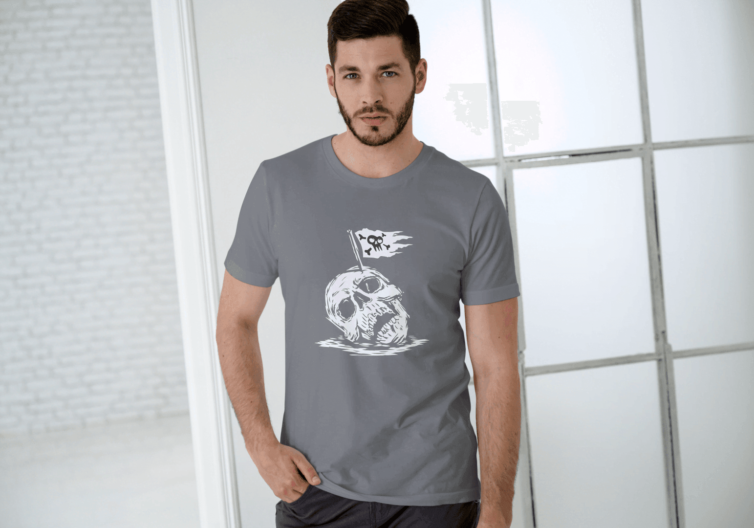 Pirate Skull Flag: Edgy Reaper Graphic Tee - Essentia Attire
