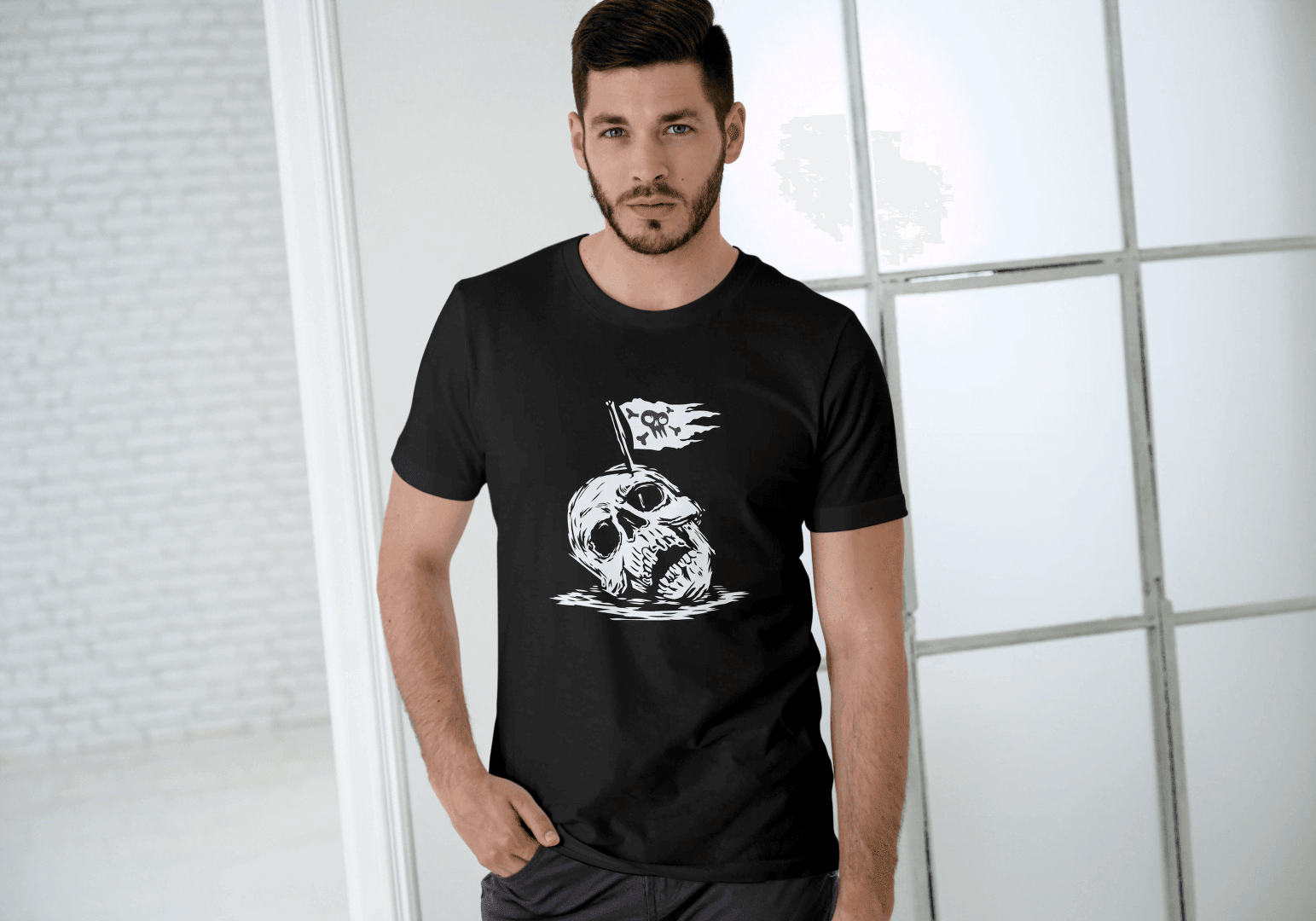 Pirate Skull Flag: Edgy Reaper Graphic Tee - Essentia Attire
