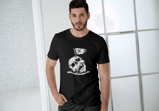 Pirate Skull Flag: Edgy Reaper Graphic Tee - Essentia Attire