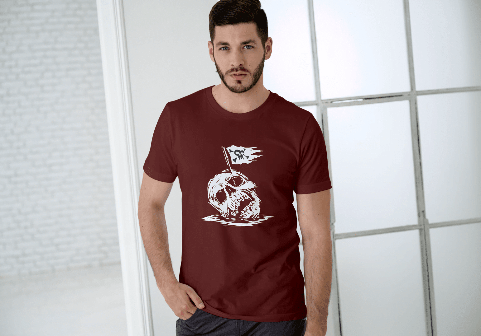 Pirate Skull Flag: Edgy Reaper Graphic Tee - Essentia Attire