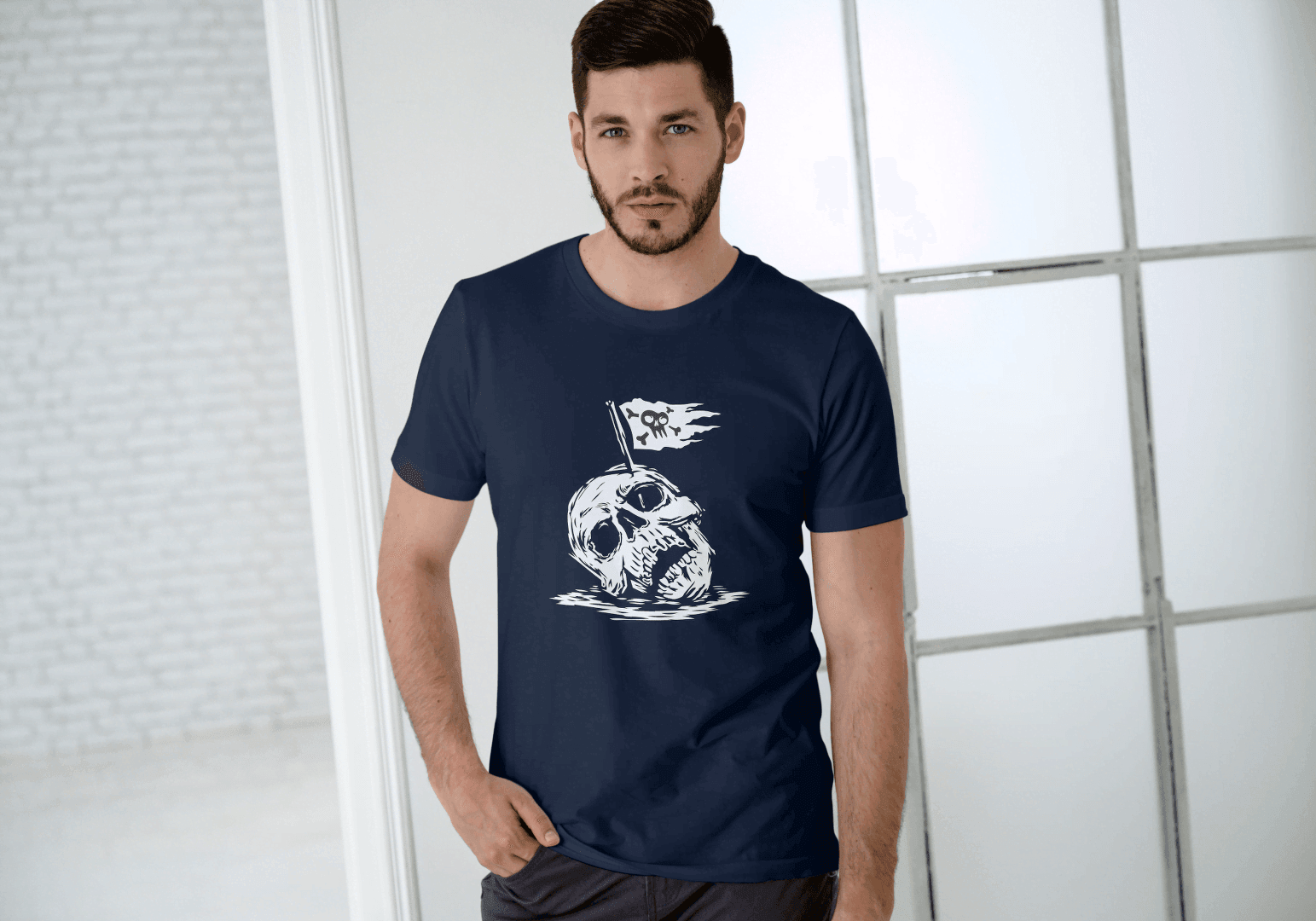 Pirate Skull Flag: Edgy Reaper Graphic Tee - Essentia Attire