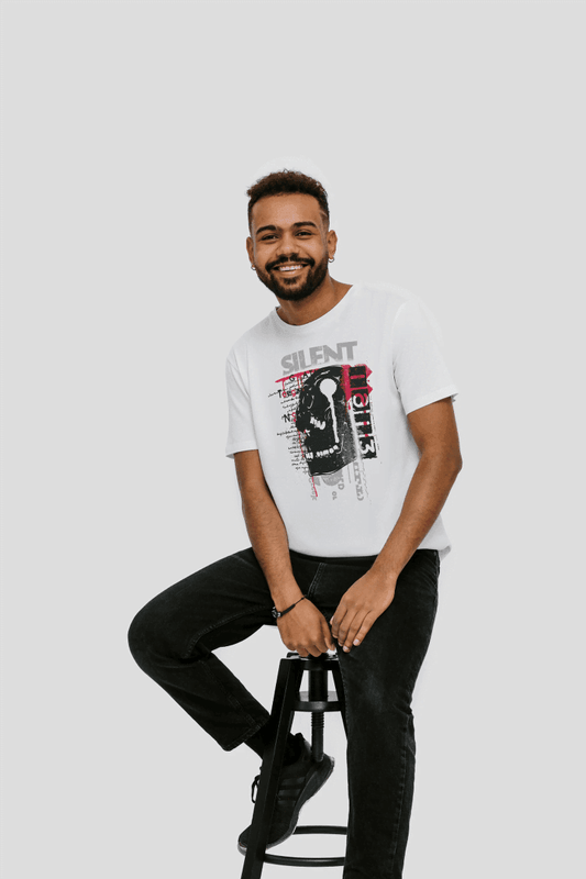 Silent Monster Skull: Urban Grunge Graphic Tee - Essentia Attire