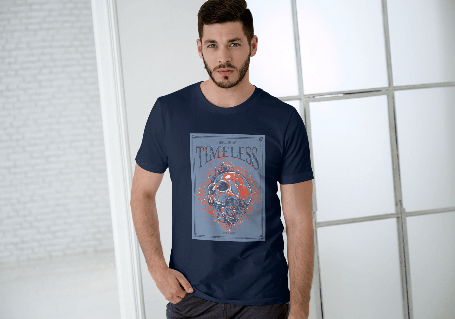 Timeless Skull Floral: Gothic Art Graphic Tee - Essentia Attire