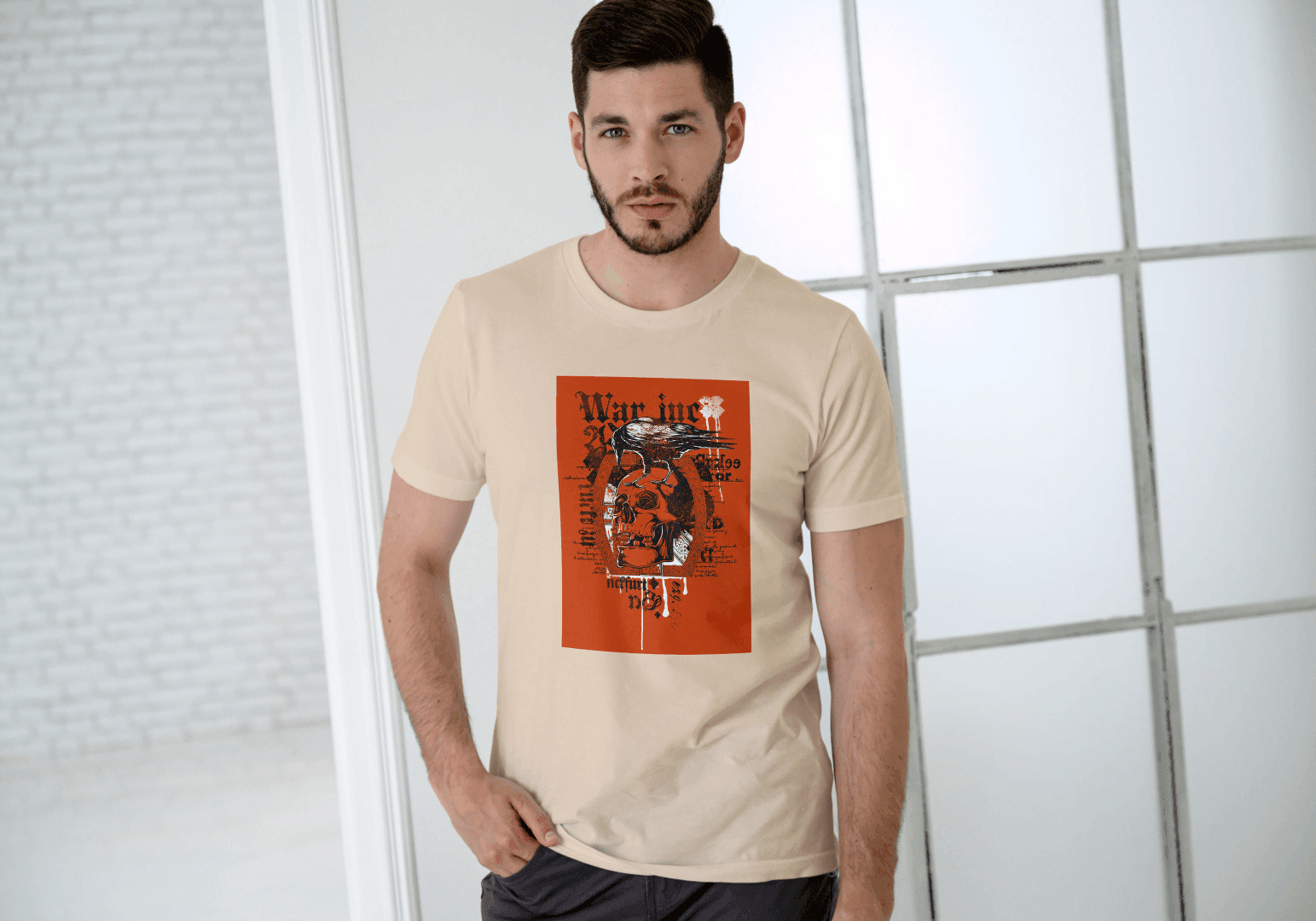 Gothic Crow & Skull: Dark Academia Graphic Tee - Essentia Attire