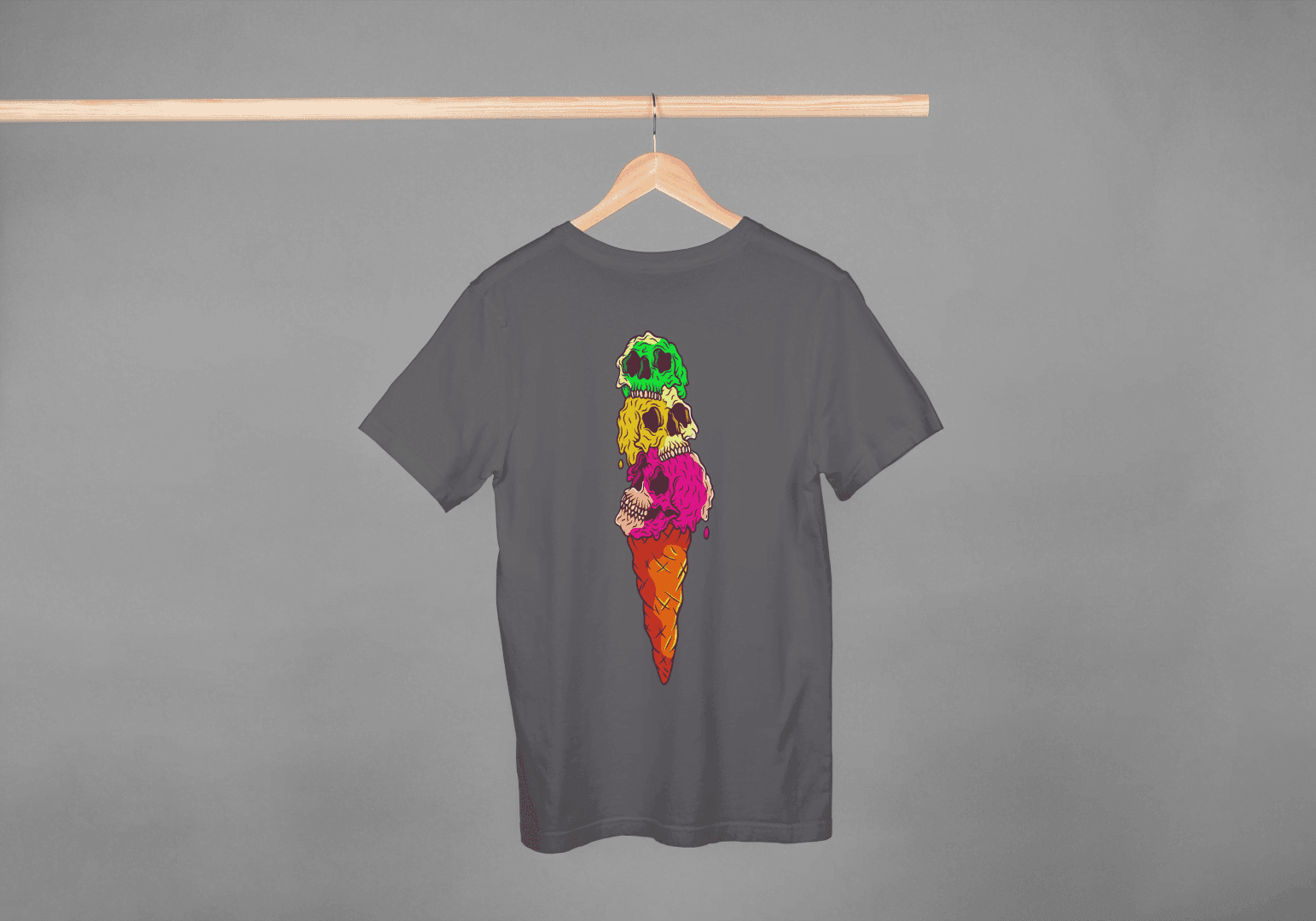 Skull Ice Cream Cone: Goth Pastel Dessert Tee - Essentia Attire