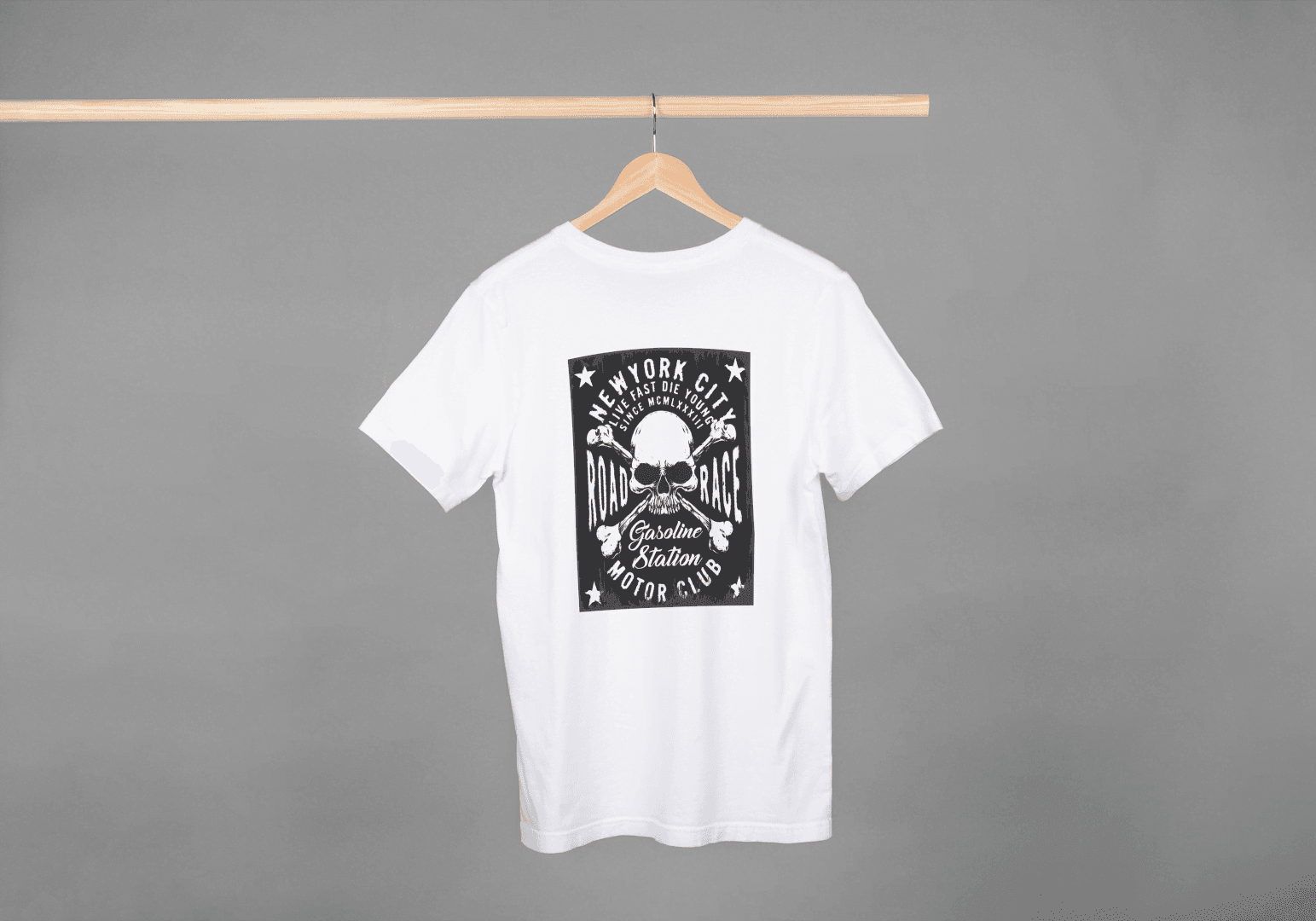 New York City Road Race Skull: Motor Club Graphic Tee - Essentia Attire