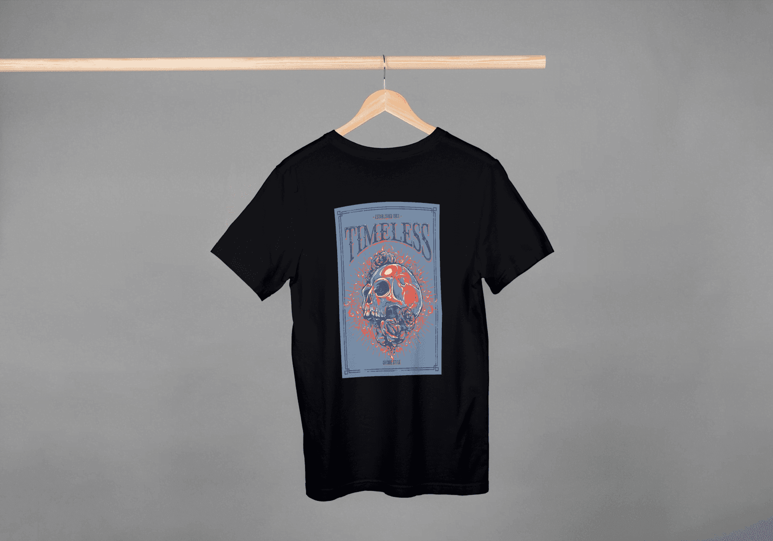 Timeless Skull Floral: Gothic Art Graphic Tee - Essentia Attire