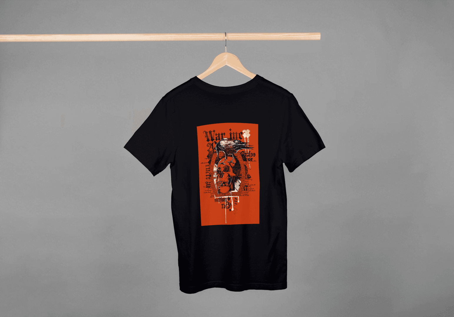 Gothic Crow & Skull: Dark Academia Graphic Tee - Essentia Attire