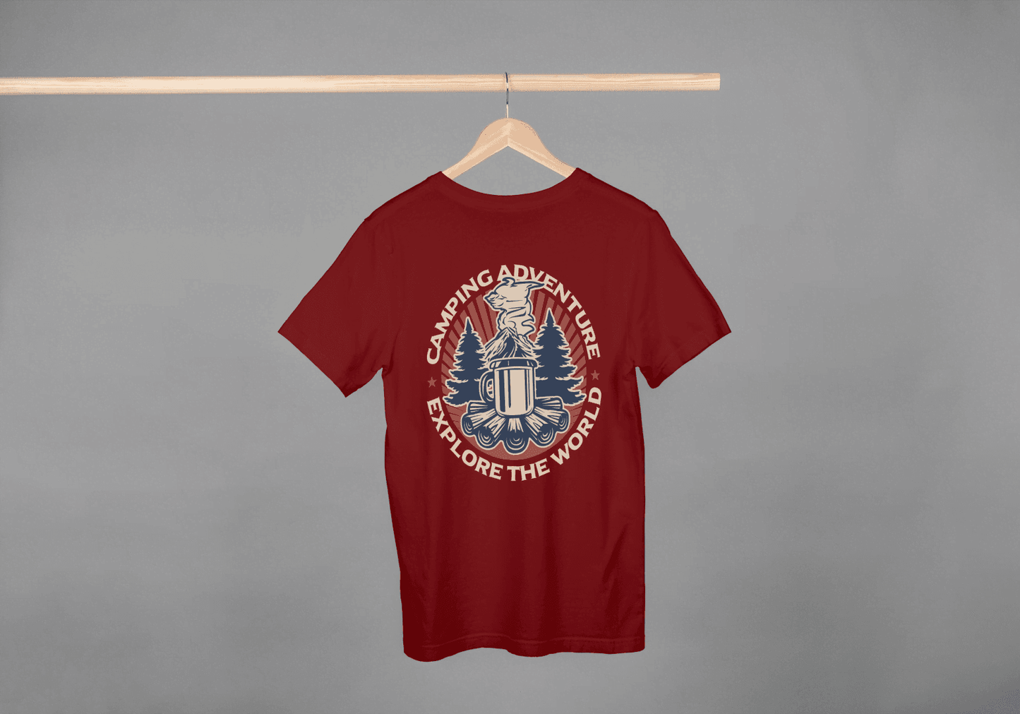 Camping Adventure Explore The World: Vibrant Outdoor Tee - Essentia Attire