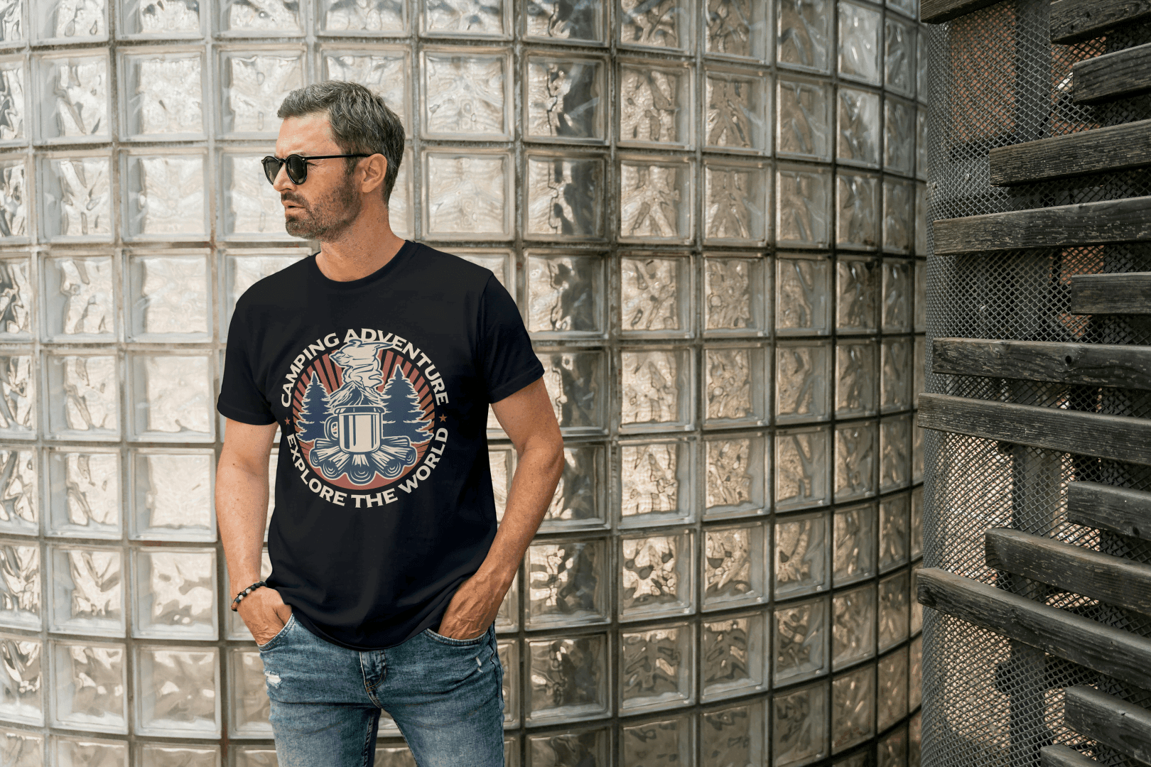 Camping Adventure Explore The World: Vibrant Outdoor Tee - Essentia Attire