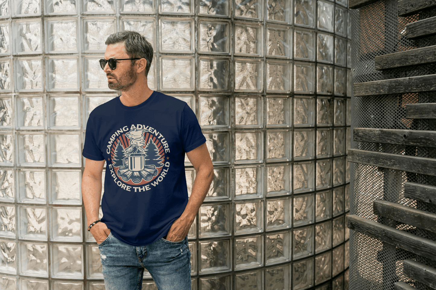 Camping Adventure Explore The World: Vibrant Outdoor Tee - Essentia Attire