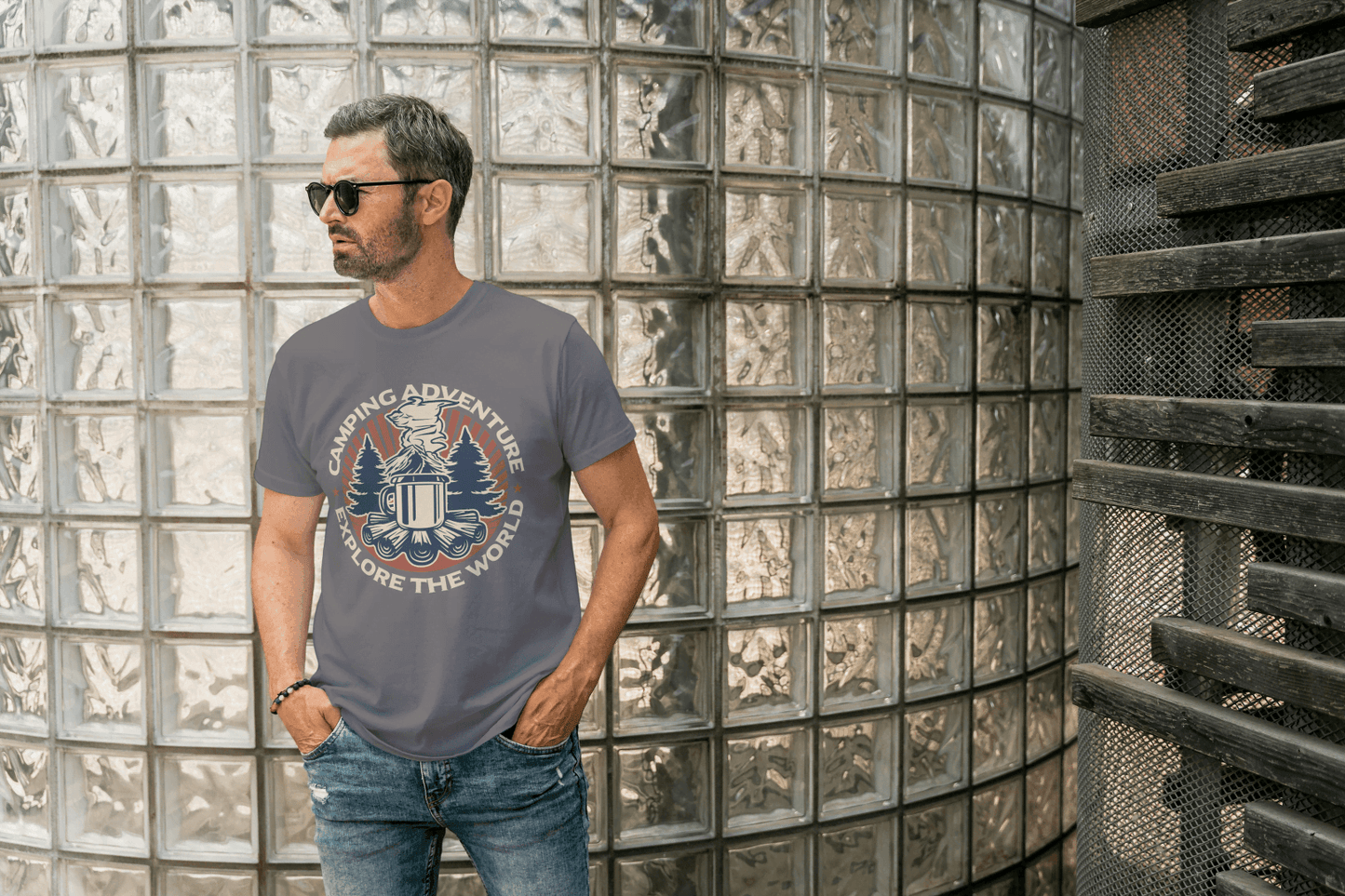 Camping Adventure Explore The World: Vibrant Outdoor Tee - Essentia Attire