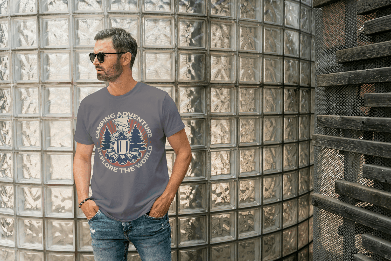 Camping Adventure Explore The World: Vibrant Outdoor Tee - Essentia Attire