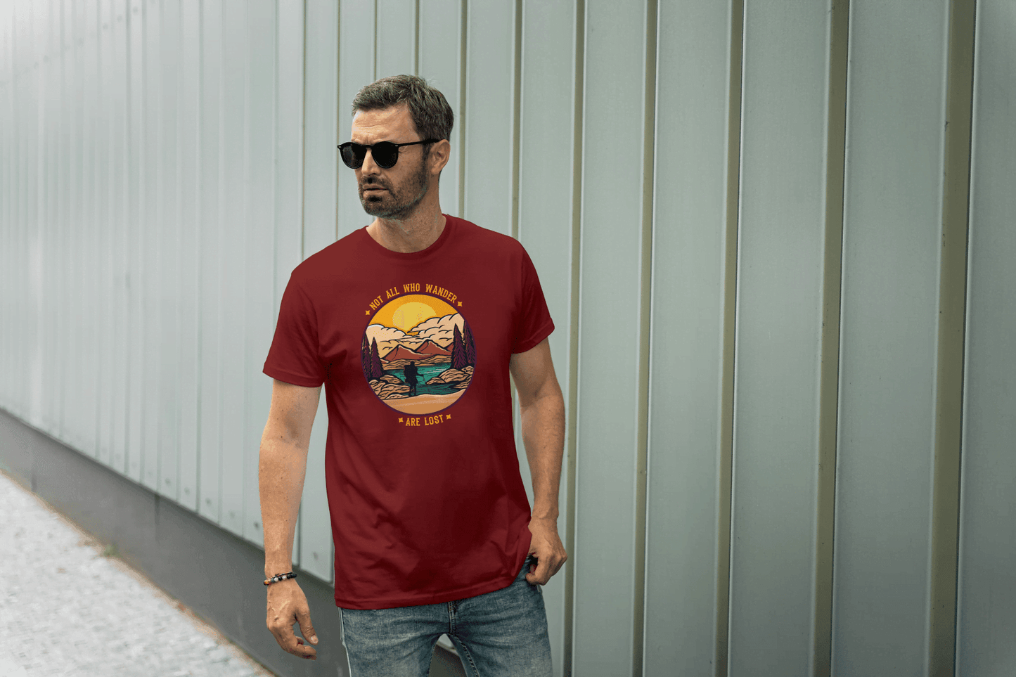 Not All Who Wander Are Lost: Mountain Landscape Tee - Essentia Attire