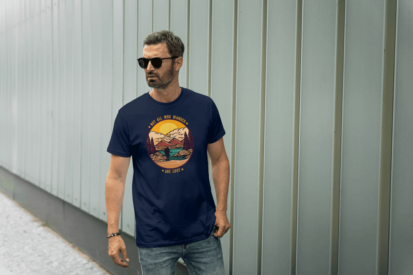 Not All Who Wander Are Lost: Mountain Landscape Tee - Essentia Attire