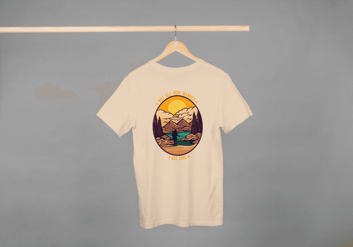 Not All Who Wander Are Lost: Mountain Landscape Tee - Essentia Attire