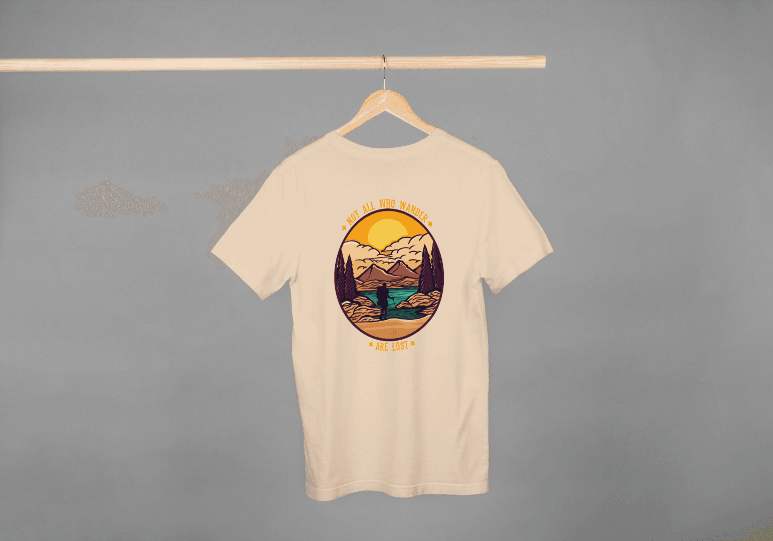 Not All Who Wander Are Lost: Mountain Landscape Tee - Essentia Attire