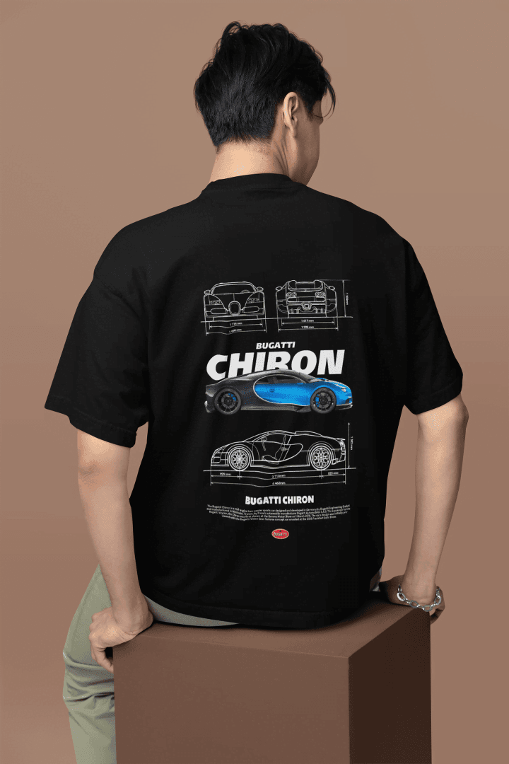 Bugatti Chiron Blueprint: Premium Hypercar Design Tee - Essentia Attire