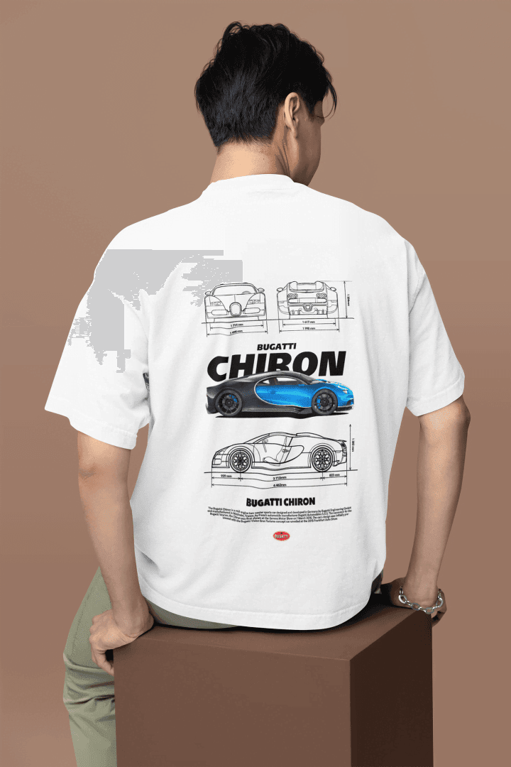 Bugatti Chiron Blueprint: Premium Hypercar Design Tee - Essentia Attire