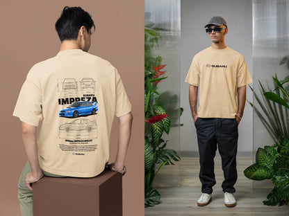 Subaru Impreza WRX STI Blueprint: JDM Rally Car Design Tee - Essentia Attire
