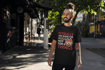 Pitbulls for Hugs: Positive Pitbull Lover Graphic Tee - Essentia Attire