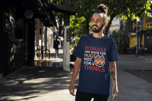 Pitbulls for Hugs: Positive Pitbull Lover Graphic Tee - Essentia Attire
