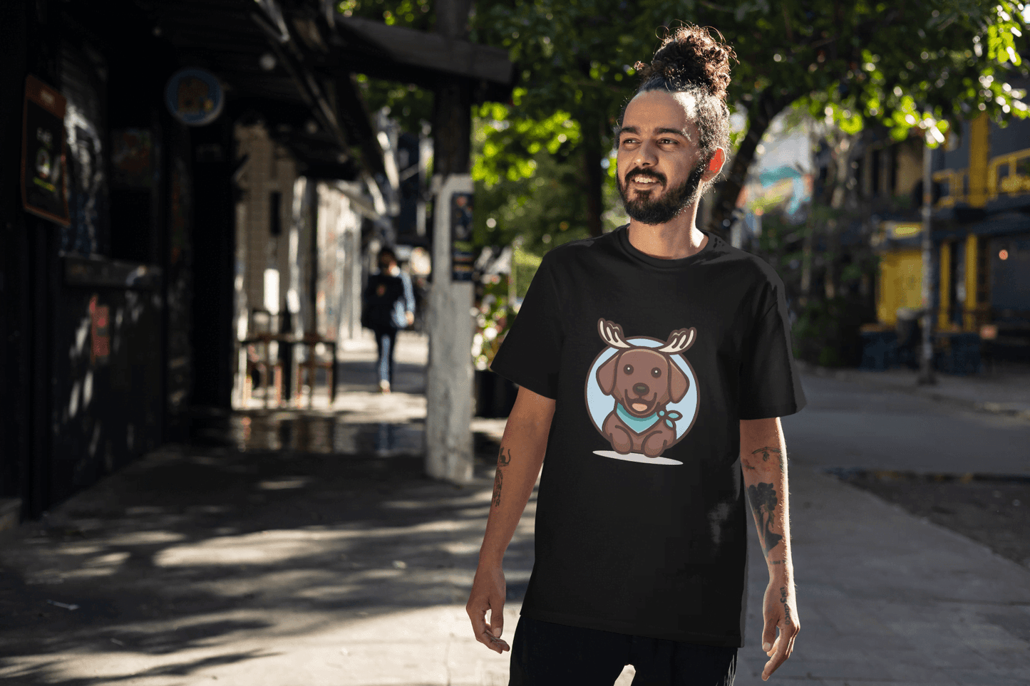 Brown Dog with Bandana: Unique Pet Enthusiast - Essentia Attire