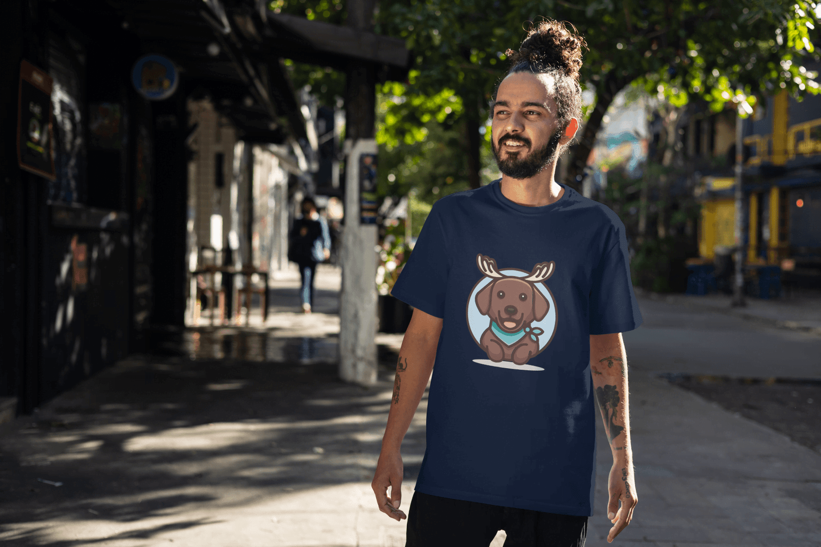 Brown Dog with Bandana: Unique Pet Enthusiast - Essentia Attire