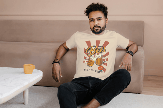 Men's Classic Beer Sunburst: Old School Brewery Tee - Essentia Attire