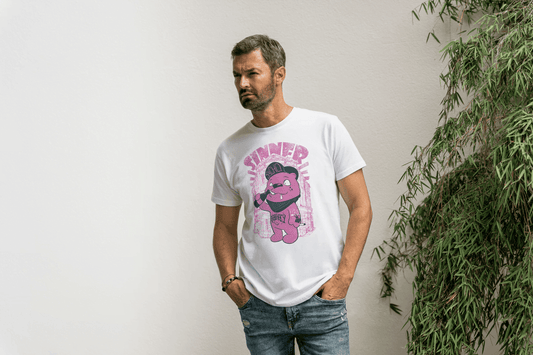 Sinner Forever Pink Bear: Cute Edgy Streetwear Tee - Essentia Attire
